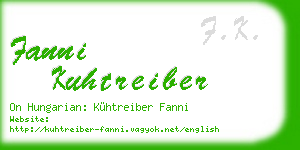 fanni kuhtreiber business card